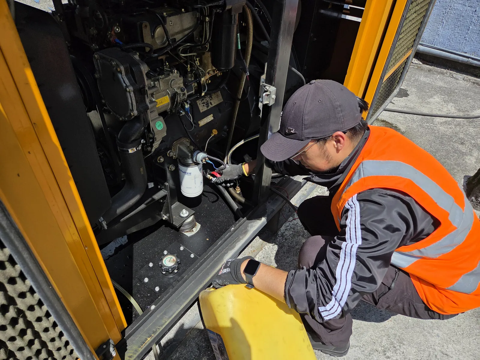 Diagnóstico técnico del motor de un generador eléctrico