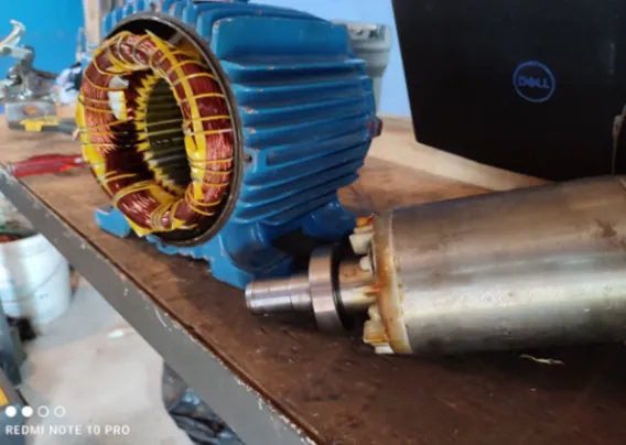 Estátor rebobinado motor trifásico