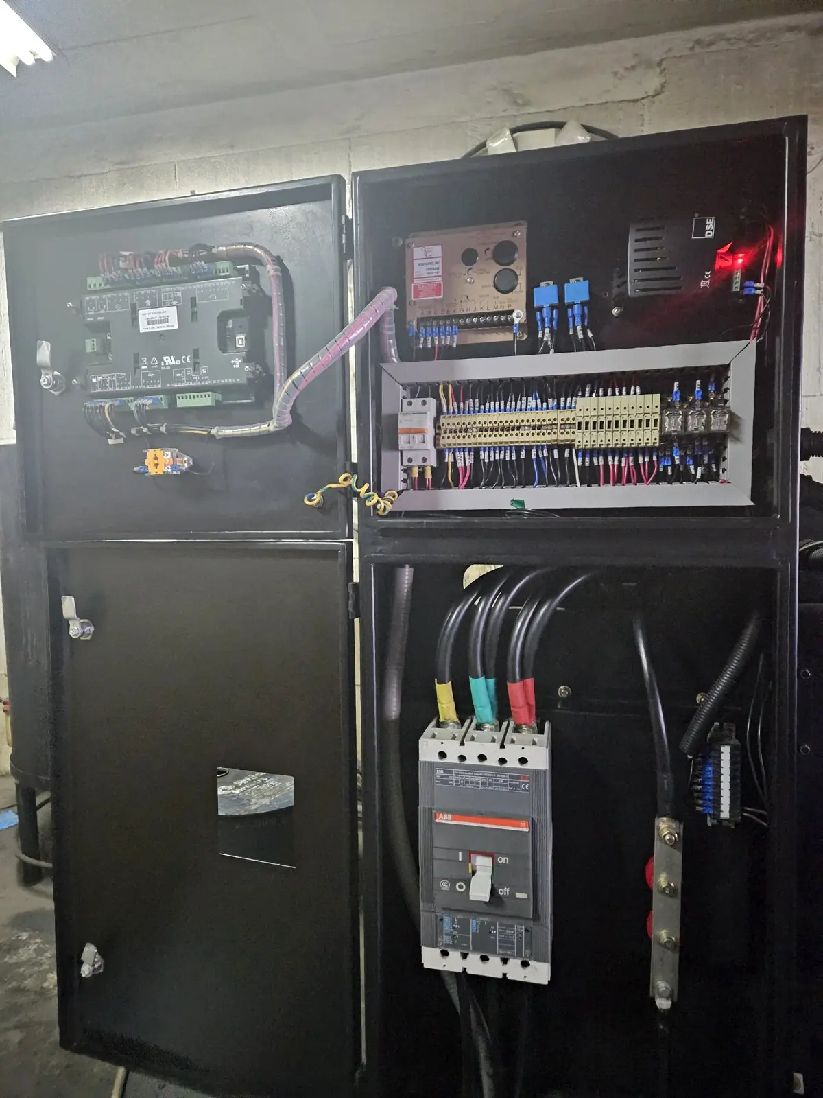 Tablero de control y transferencia con interruptor de caja moldeada